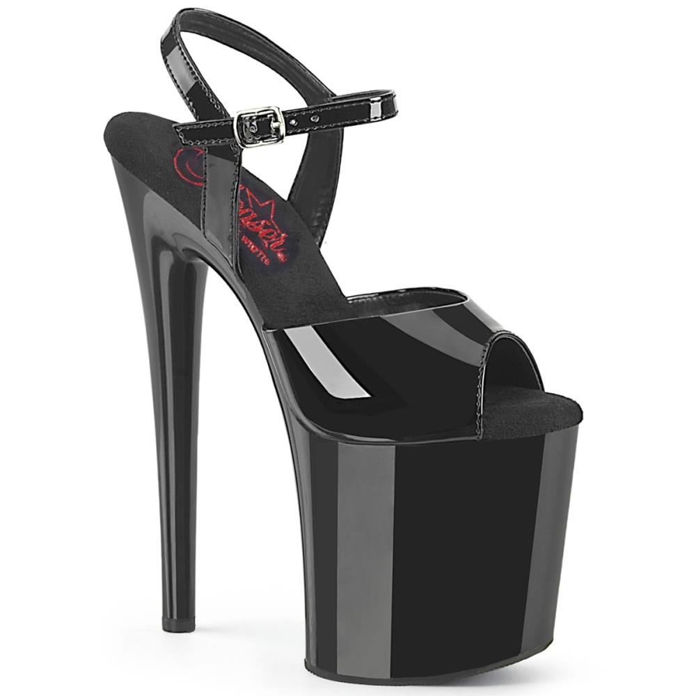 Pleaser - NAUGHTY809 Sandale à bride à la cheville, Pole dance chaussures - Noir Product image